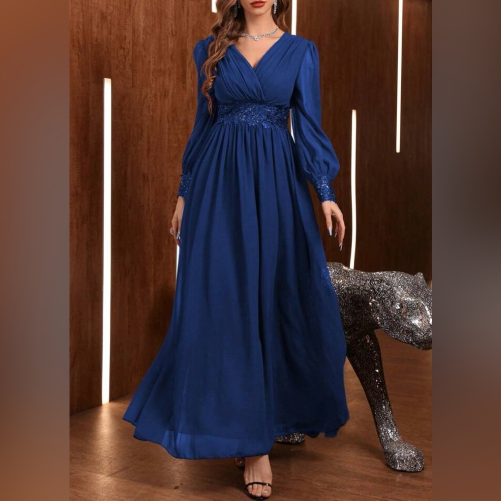 Blue lace dress
